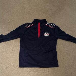 Eastern Swimming Championships Navy Pullover with Red Accents and Star Details
